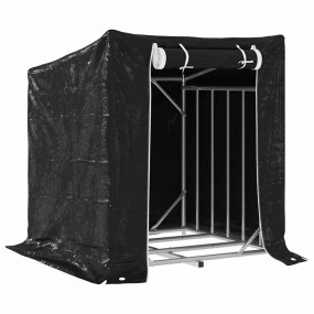 vidaxL Firewood Rack with Rain Cover 39.6"x39.6"x43.5" ...