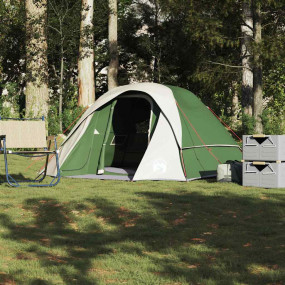 Camping Tent Cabin 4-Person Green Waterproof