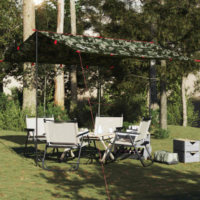 Camping Tarp Camouflage 120.5x120.5" Waterproof