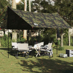 Camping Tarp Camouflage 172.4x148.0x83.5" Waterproof