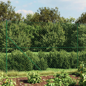 Chain Link Fence with Flange Green 5.9x32.8'