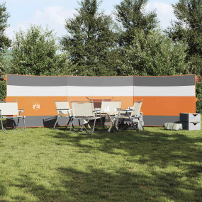 Camping Windbreak Grey and Orange 200.0x51.2" Waterproo...