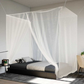 Hanging Mosquito Net 156 Mesh White 86.6x78.7x82.7"