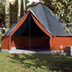 Family Tent Tipi 10-Person Gray and Orange Waterproof