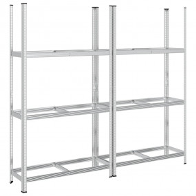 3-Layer Tyre Shelves 2 pcs Silver 43.3x15.7x78.7" Steel
