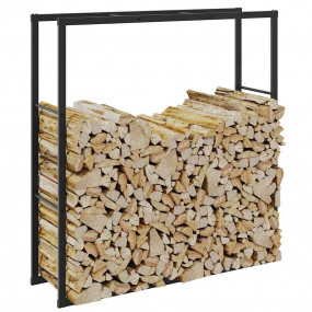Firewood Rack Black 43.3x11.8x45.7" Steel
