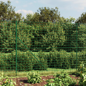 Wire Mesh Fence with Flange Green 4.6x32.8'