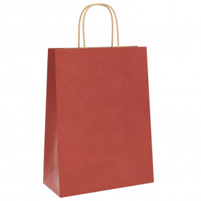 Paper Bags 250 pcs with Handles Red 10.2x4.7x13.8"