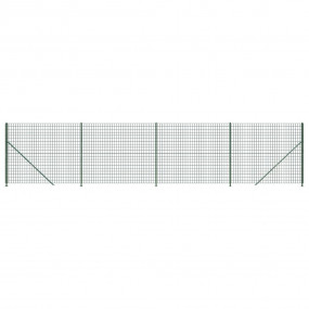 Wire Mesh Fence with Flange Green 6.6x32.8'
