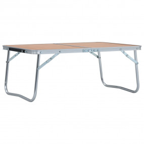 Folding Camping Table Brown Aluminum 23.6x15.7"