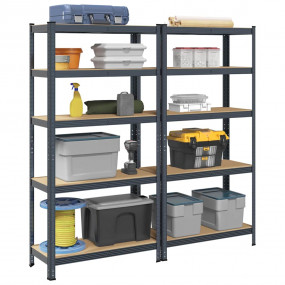 5-Layer Storage Shelves 2 pcs Anthracite Steel&Engineer...