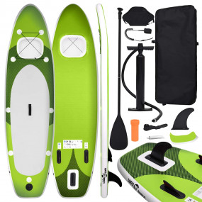 Inflatable Stand Up Paddle Board Set Green 129.9x29.9x3...