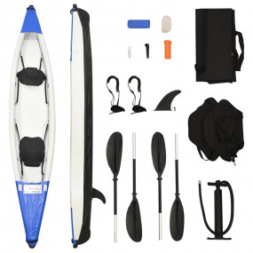 Inflatable Kayak Blue 166.9x31.9x12.2" Polyester