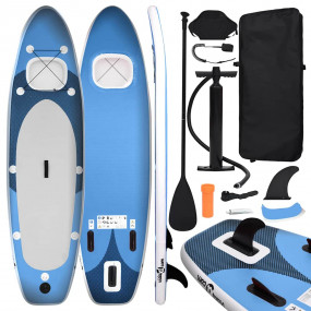 Inflatable Stand Up Paddle Board Set Sea Blue 129.9x29....