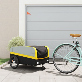 Bike Trailer Black and Yellow 99.2 lb Iron