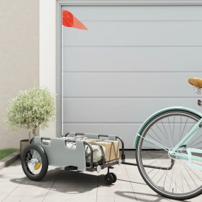 Bike Trailer Grey Oxford Fabric and Iron