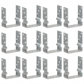 Fence Anchors 12 pcs Silver 4.7x2.4x5.9" Galvanized Ste...