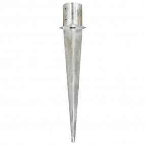 Ground Spikes 2 pcs Silver 4.7x35.8" Galvanized Steel