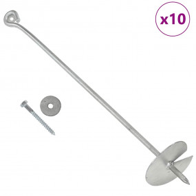 Earth Anchors 10 pcs 3.9x23.6" Galvanized Metal