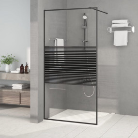 Walk-in Shower Wall Black 39.4x76.8" Clear ESG Glass