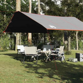 Camping Tarp Grey and Orange 165.4x173.2" Waterproof