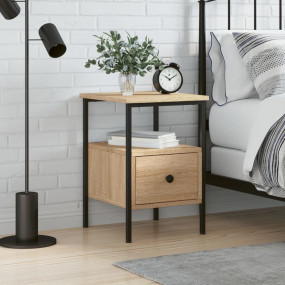 Bedside Cabinet Sonoma Oak 13.4x14.2x19.7" Engineered W...
