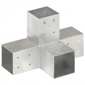 Post Connector X Shape Galvanized Metal 3.19x3.19"