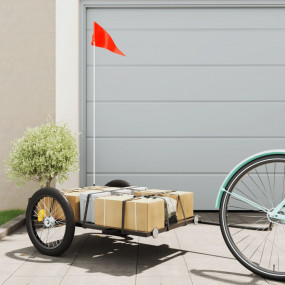 Bike Trailer Black 53.1x26.8x14.6" Iron