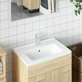 Bathroom Sink White 24.0x18.9x7.7" Rectangular Ceramic