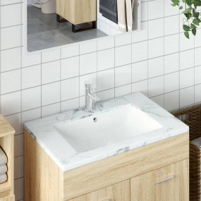 Bathroom Sink White 23.6x15.7x8.3" Rectangular Ceramic