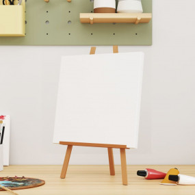 Stretched Canvases 12 pcs White Fabric and Solid Wood P...