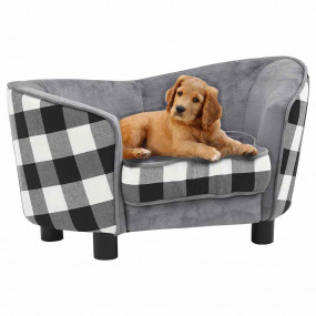 Dog Sofa Grey 26.8x15.0x15.0" Plush