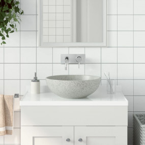 Countertop Basin Grey Round 16.1x5.5" Ceramic