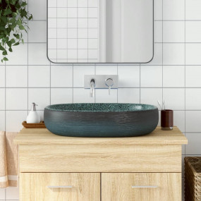Countertop Basin Turquoise Oval 23.2x15.7x5.5" Ceramic