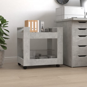 Desk Trolley Concrete Grey 23.6x17.7x23.6" Engineered W...