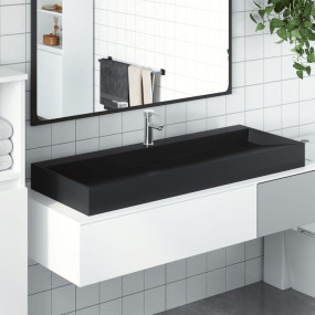 Wash Basin 47.2x18.1x4.3" Mineral Cast/Marble Cast Matt...