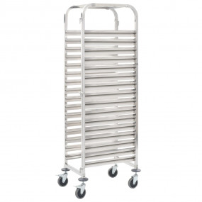 Kitchen Trolley for 16 Trays 15.0x21.7x64.2" Stainless ...