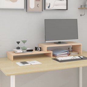Monitor Stand (20.5-39.8)x8.7x5.5" Solid Wood Pine