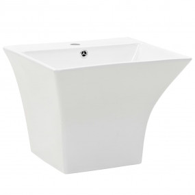 Wall-mounted Basin Ceramic White 19.69x17.72x16.14"