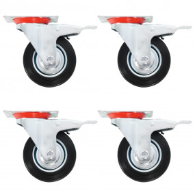 Swivel Casters with Double Brakes 4 pcs 3.94 "