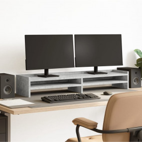 Monitor Stand Concrete Grey 39.4x9.4x6.3" Engineered Wo...