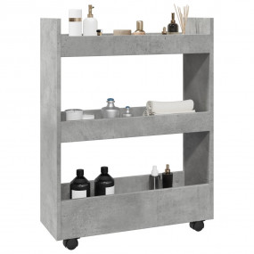 Narrow Storage Trolley 3 Tier Concrete Grey Engineered ...