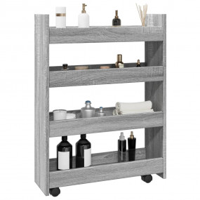 Narrow Storage Trolley 4 Tier Grey Sonoma Engineered Wo...