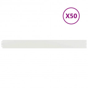Lawn Edgings 50 pcs White 3.9x40.6" Cold-rolled Steel