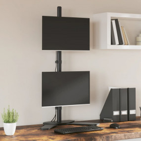Dual Monitor Stand Black Steel VESA 75/3.94 "