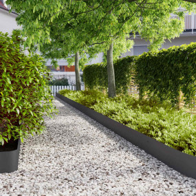 Lawn Edgings 10 pcs Black 7.9x40.6" Cold-rolled Steel