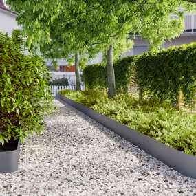 Lawn Edgings 10 pcs Anthracite 7.9x40.6" Cold-rolled St...