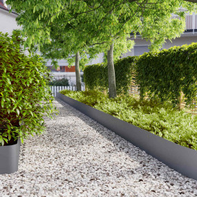 Lawn Edgings 10 pcs Anthracite 9.8x40.6" Cold-rolled St...