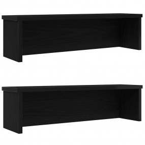 Kitchen Racks Stackable 2 pcs Black 23.6x5.9x6.3"