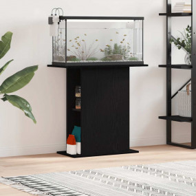 Aquarium Stand Black Oak 29.5x14.2x28.5" Engineered Woo...